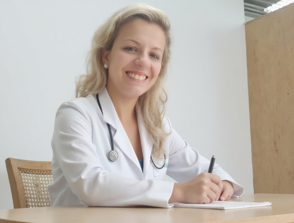 Dra. Priscila Lei em ambiente hospitalar de cirurgia pediátrica